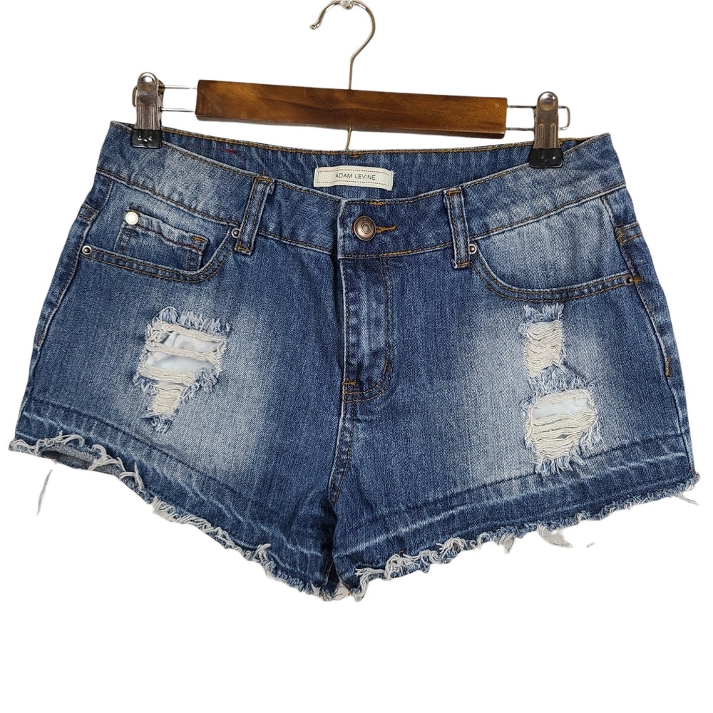 Adam Levine Raw Hem Distressed Shorts 7/8